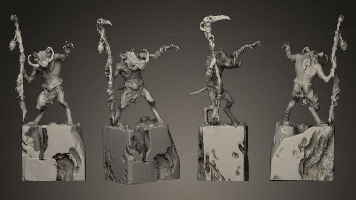 Статуэтки герои, монстры и демоны (Аахл, STKM_0097) 3D модель для ЧПУ станка